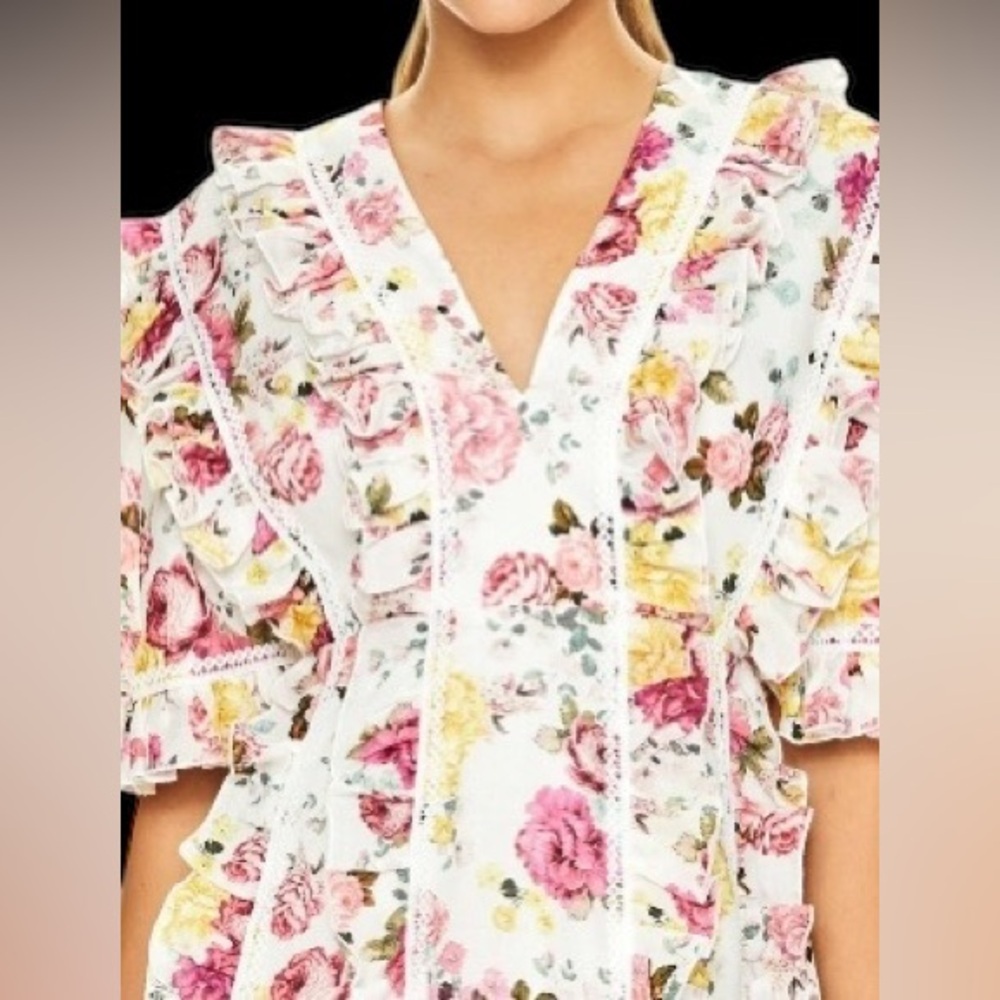 La Maison Talulah Tea Time Floral Mini Dress Size Large - Picture 4 of 8